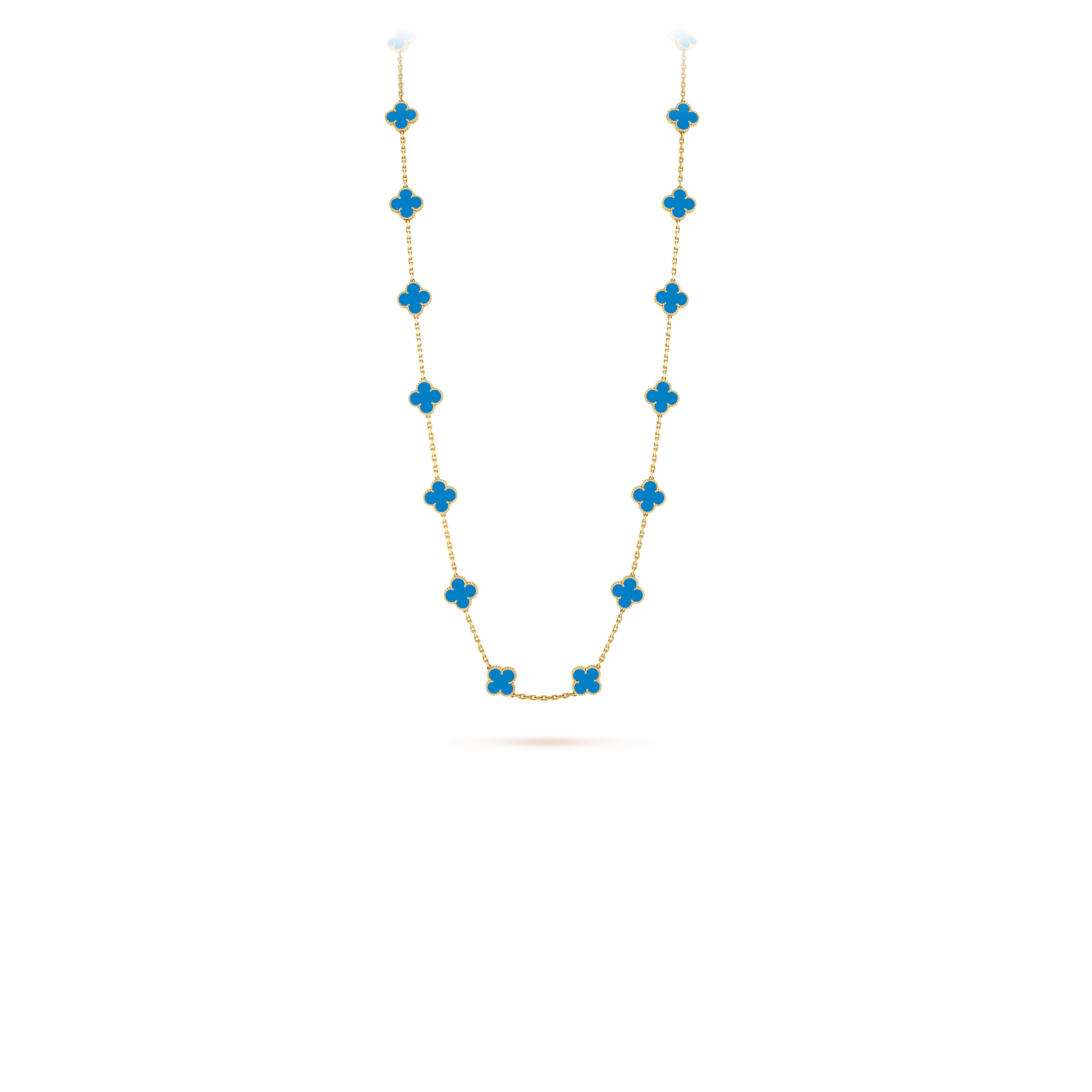 VAN CLEEF ARPELS VINTAGE ALHAMBRA LONG NECKLACE, 20 MOTIFS - YELLOW GOLD, AGATE VCARP7RN00 VAN CLEEF ARPELS VINTAGE ALHAMBRA LONG NECKLACE, 20 MOTIFS - YELLOW GOLD, AGATE VCARP7RN00
